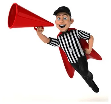Fun 3D Illustration of an american Referee Stock Illustration