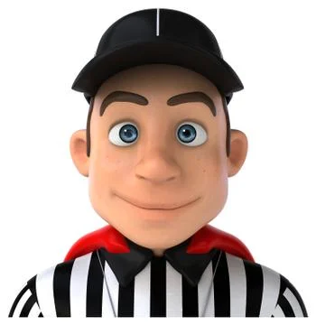 Fun 3D Illustration of an american Referee Stock Illustration