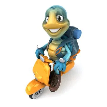 Fun 3D illustration of a blue turtle Stock Illustration
