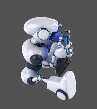 Fun 3D robot coding on a laptop Foto stock