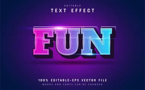 Fun 3d text effect with gradient Illustrazione stock