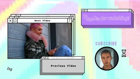 Fun 90s Tech Endcards Stock After Effects