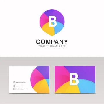 Fun abstract colorful logo B letter flat kinds icon sign vector design with.. Stock Illustration