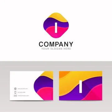 Fun abstract colorful shape I letter logo icon sign vector design Stock Illustration
