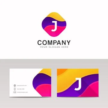 Fun abstract colorful shape J letter logo icon sign vector design Stock Illustration
