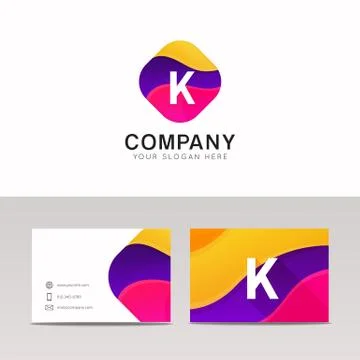 Fun abstract colorful shape K letter logo icon sign vector design Stock Illustration