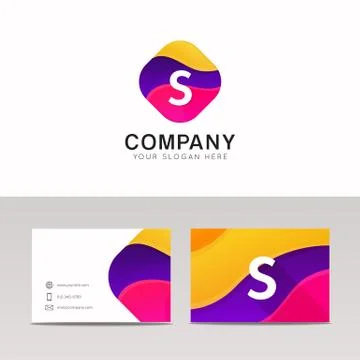 Fun abstract colorful shape S letter logo icon sign vector design Stock Illustration