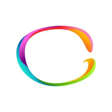 Fun And Colorful Paint Initial C Wordmark Stock Illustration