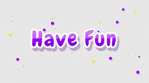 Fun and colorful text design with stars and circles on gray background Stock Footage 344632766
