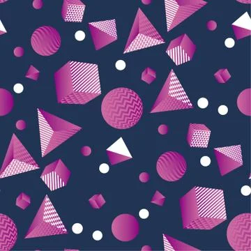Fun and cool retro style chaos seamless pattern Stock Illustration