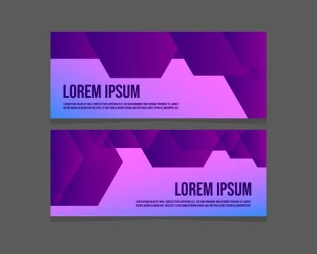 Fun and dynamic abstract gradient geometric banner Illustrazione stock