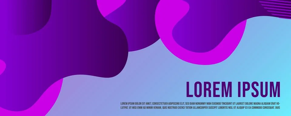 Fun and dynamic abstract liquid banner for landing page web or print element Stock Illustration