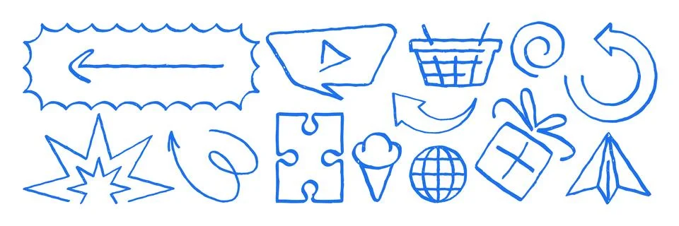 A Fun And Engaging Set Of Doodle Icons For Web And Apps Vector Illustration Illustrazione stock