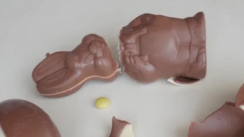 Fun and Festive Easter Chocolate Bunny: Celebrating with a Sweet, Joyful Treat Stock Footage 333111146