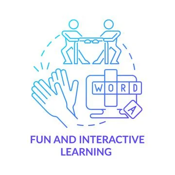 Fun and interactive learning blue gradient concept icon Stock Illustration