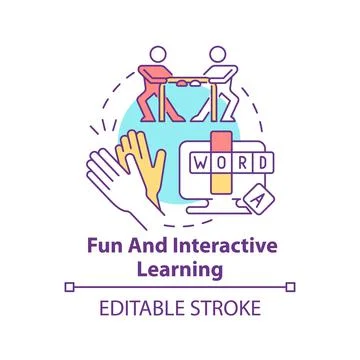 Fun and interactive learning concept icon Stock Illustration