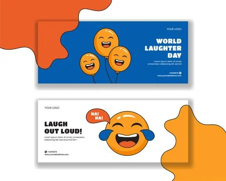 Fun and Joyful World Laughter Day Social Media Horizontal Banner Illustration Stock Illustration