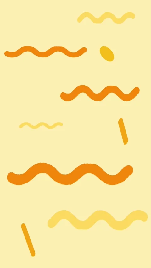 Fun animated vertical background with abstract wavy shapes in yellow and orange. Stock Footage 320908116