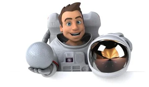 Fun astronaut - 3D Illustration Stock Illustration