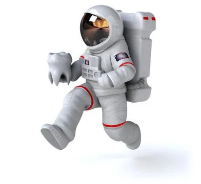 Fun astronaut - 3D Illustration Stock Illustration
