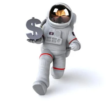 Fun astronaut - 3D Illustration Stock Illustration