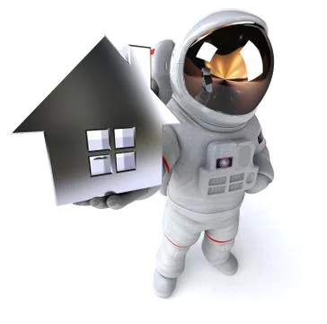 Fun astronaut - 3D Illustration Stock Illustration