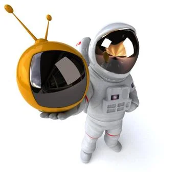 Fun astronaut - 3D Illustration Stock Illustration