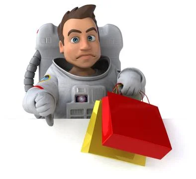 Fun astronaut - 3D Illustration Stock Illustration