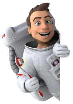 Fun astronaut - 3D Illustration Stock Illustration