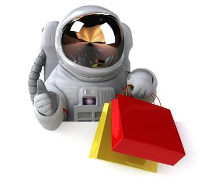 Fun astronaut - 3D Illustration Stock Illustration
