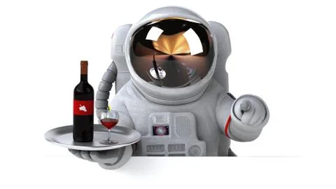 Fun astronaut - 3D Illustration Stock Illustration