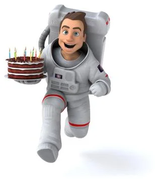 Fun astronaut - 3D Illustration Stock Illustration