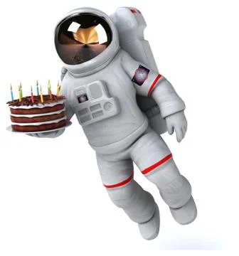 Fun astronaut - 3D Illustration Stock Illustration