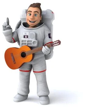 Fun astronaut - 3D Illustration Stock Illustration