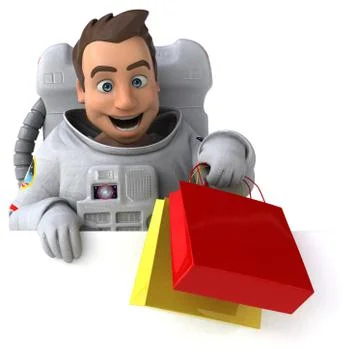 Fun astronaut - 3D Illustration Stock Illustration