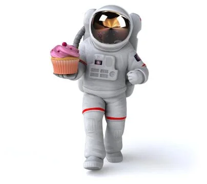Fun astronaut - 3D Illustration Stock Illustration