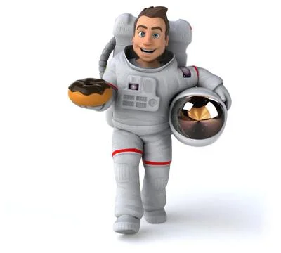 Fun astronaut - 3D Illustration Stock Illustration