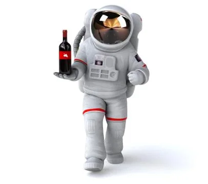 Fun astronaut - 3D Illustration Stock Illustration