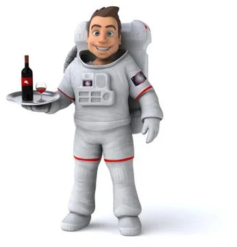 Fun astronaut - 3D Illustration Stock Illustration