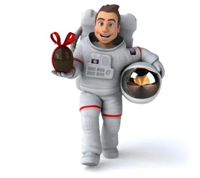 Fun astronaut - 3D Illustration Stock Illustration