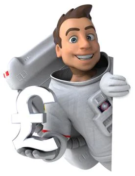 Fun astronaut - 3D Illustration Stock Illustration