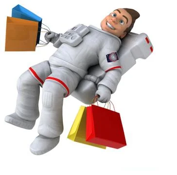 Fun astronaut - 3D Illustration Stock Illustration