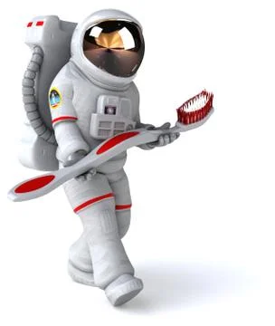 Fun astronaut - 3D Illustration Stock Illustration