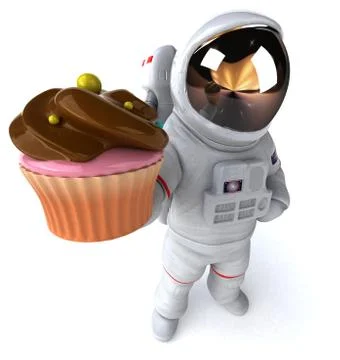 Fun astronaut - 3D Illustration Stock Illustration