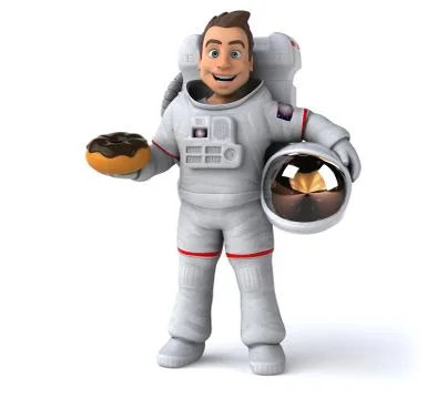 Fun astronaut - 3D Illustration Stock Illustration