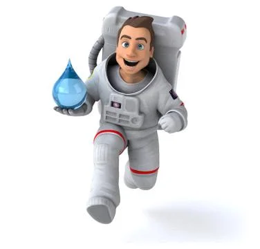 Fun astronaut - 3D Illustration Stock Illustration