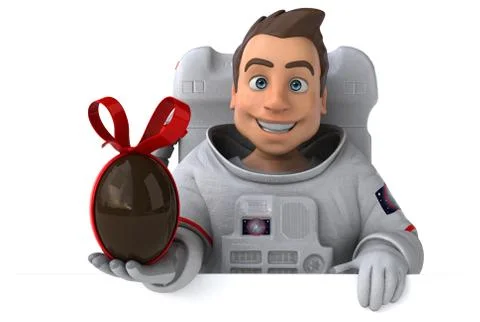 Fun astronaut - 3D Illustration Stock Illustration