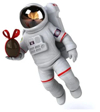 Fun astronaut - 3D Illustration Stock Illustration