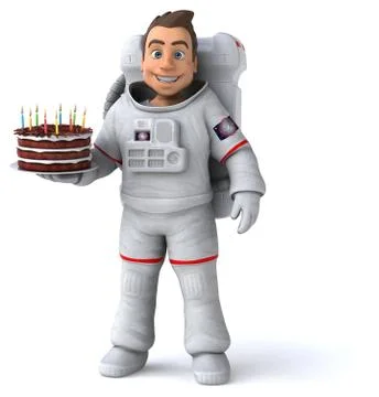 Fun astronaut - 3D Illustration Stock Illustration