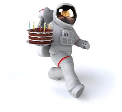 Fun astronaut - 3D Illustration Stock Illustration